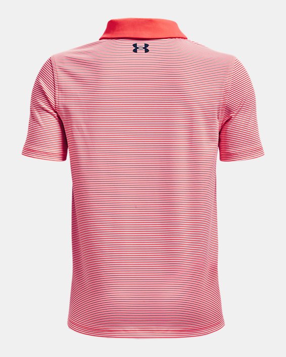 เสื้อโปโล UA Performance Stripe สำหรับเด็กผู้ชาย, Red, pdpMainDesktop image number 1